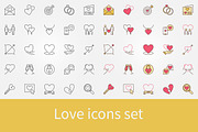 Love vector icons set