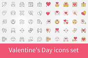 Valentine's Day icons set