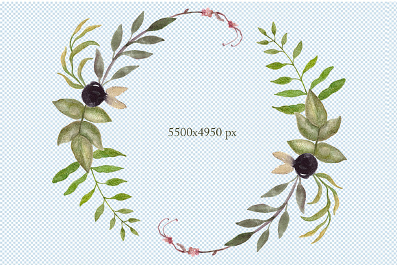 Hand painted floral Wreath PNG in Illustrations - product preview 1