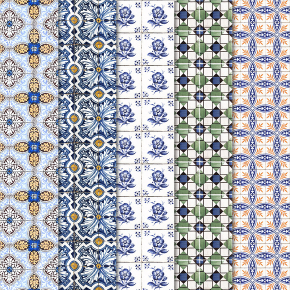 Digital Papers-Lisbon Tiles II in Patterns - product preview 1