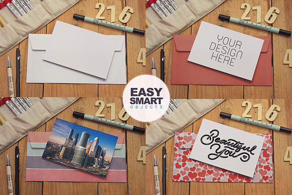 Business Envelope Card Sketch in Print Mockups - product preview 1