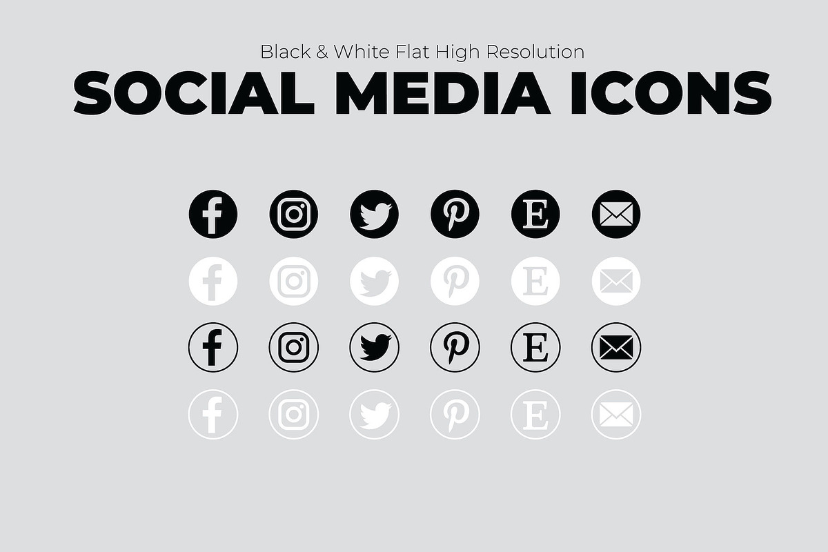 SALE 6 Creative Social Media Icons in Simple Icons - product preview 8