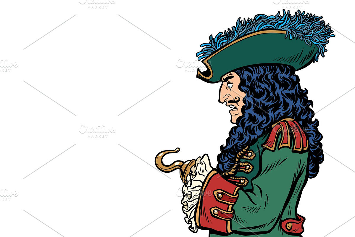pirate with hook hand in Illustrations - product preview 8