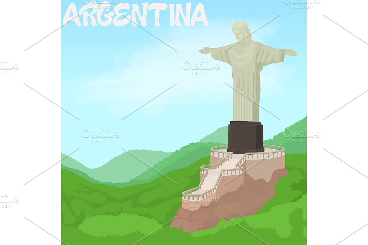 Argentina concept, cartoon style in Illustrations - product preview 8