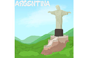 Argentina concept, cartoon style