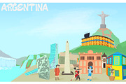 Argentina travel concept, cartoon