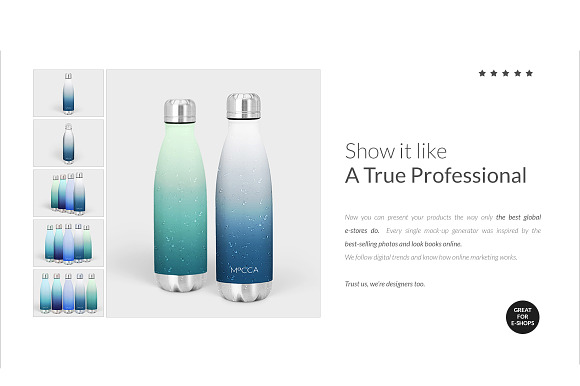 Stainless Steel Water Bottle Mockup in Product Mockups - product preview 5