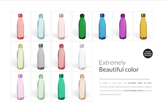 Stainless Steel Water Bottle Mockup in Product Mockups - product preview 6