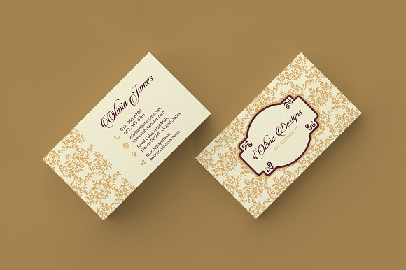 Vintage Floral Business Card in Business Card Templates - product preview 2