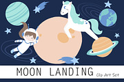 Moon Landing Clip Art Set