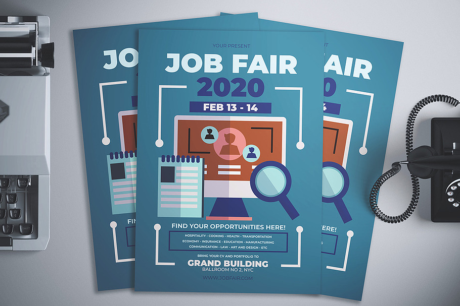 Job Fair Flyer in Flyer Templates - product preview 8