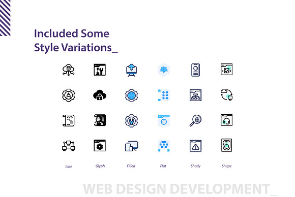 Web Design Development Icons Set in Server Icons - product preview 4