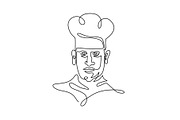 Chef Wearing Toque Hat Continuous Li