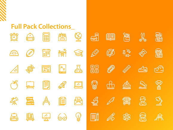 Back To School Icons Set in Book Icons - product preview 3