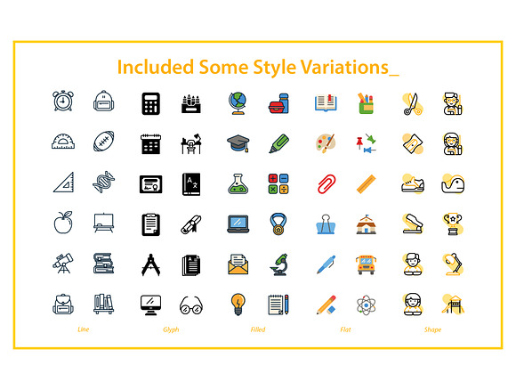 Back To School Icons Set in Book Icons - product preview 4