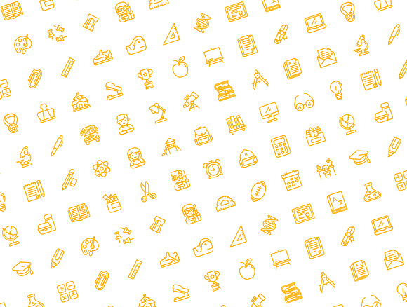 Back To School Icons Set in Book Icons - product preview 5