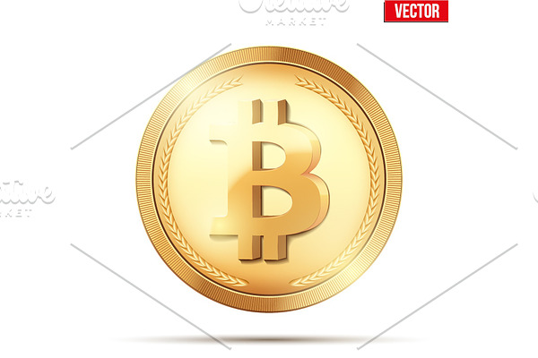 Gold coin with bitcoin sign.
