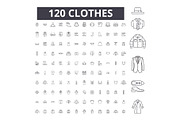 Clothes editable line icons vector
