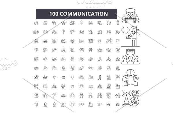Communication editable line icons