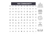 Community editable line icons vector
