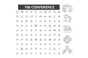 Conference editable line icons