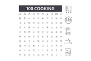 Cooking editable line icons vector