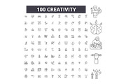 Creativity editable line icons
