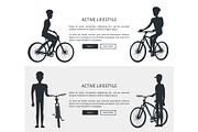 Active Lifestyle Silhouettes Vector