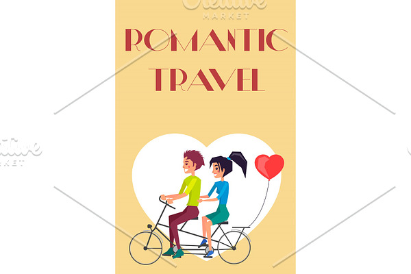 Romantic Travel vector Couple Riding