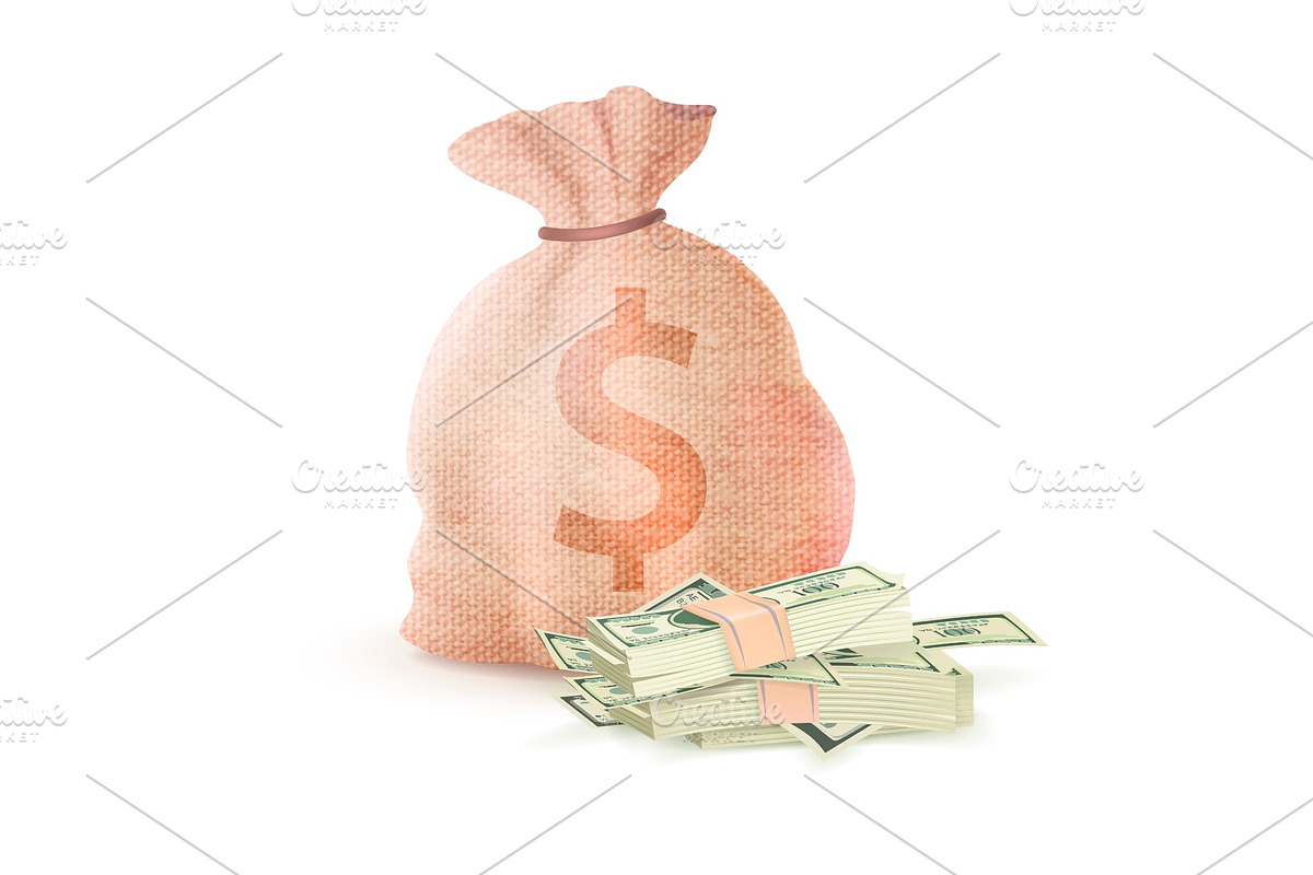 Banking Sack Full of Money Dollar in Illustrations - product preview 8