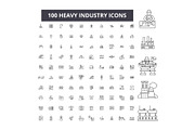 Heavy industry editable line icons