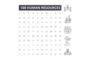 Human resources editable line icons