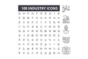Industry editable line icons vector