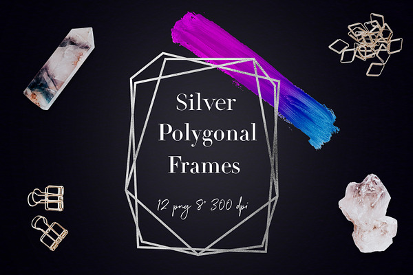 Silver Crystal Frames With Strokes