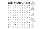 Investment editable line icons