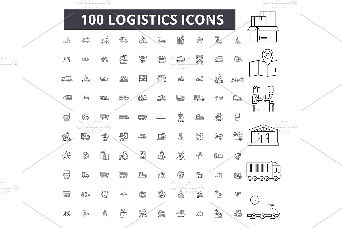Logistics editable line icons vector in Illustrations - product preview 8