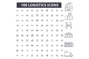 Logistics editable line icons vector