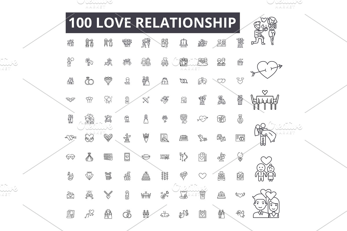 Love relationship editable line in Illustrations - product preview 8