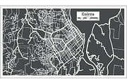 Cairns Australia City Map in Retro