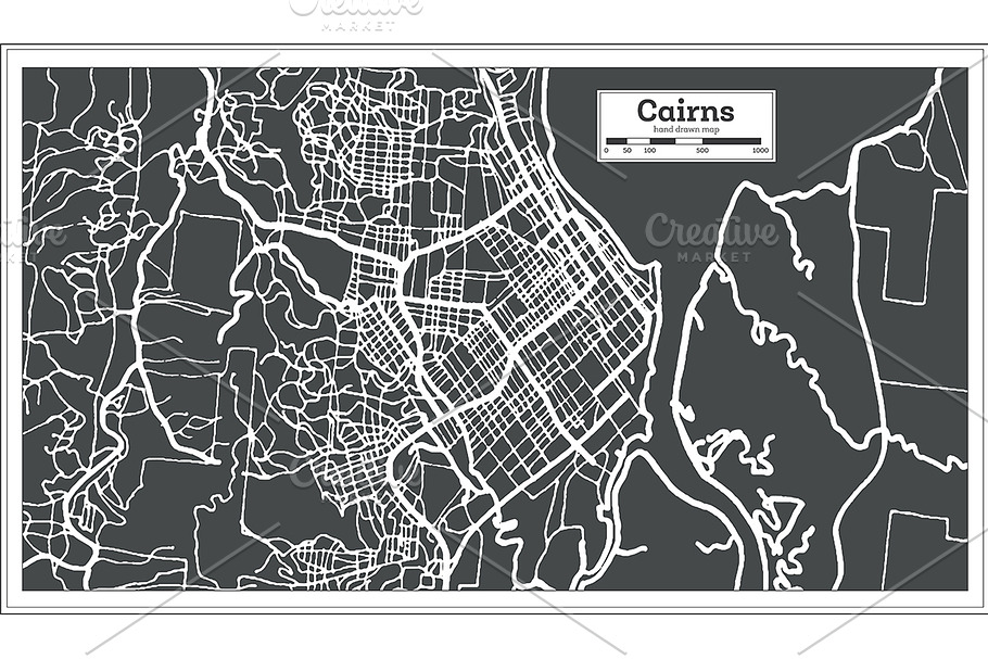Cairns Australia City Map in Retro in Illustrations - product preview 8