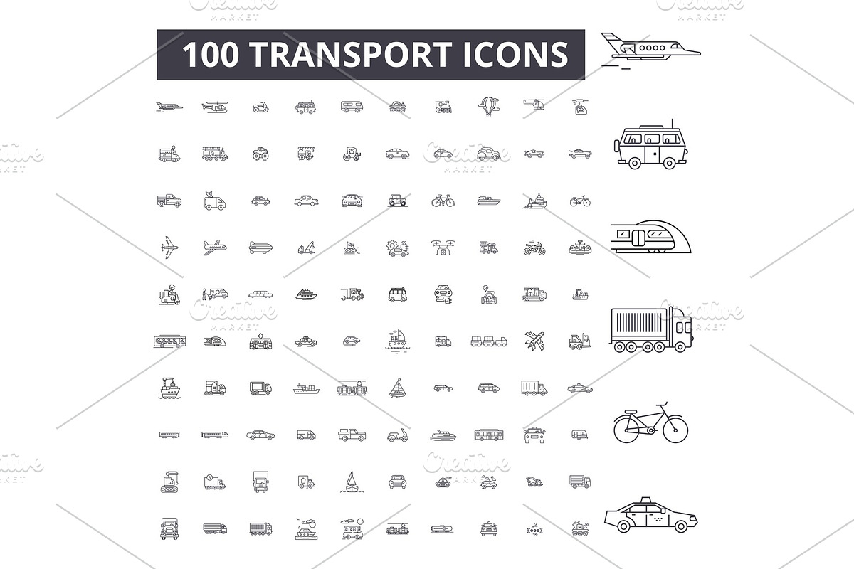 Transport editable line icons vector in Illustrations - product preview 8
