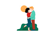 Romantic Couple Embracing and