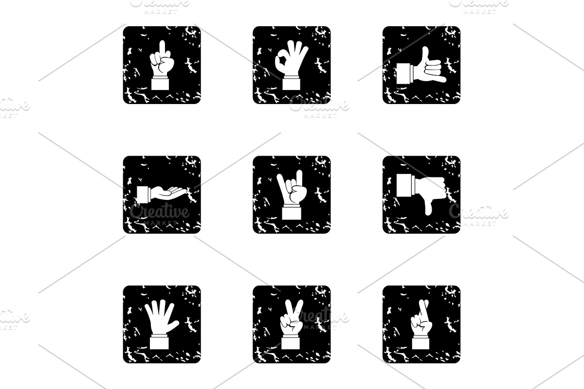 Communication gestures icons set in Objects - product preview 8