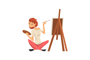 Male Artist Drawing Picture with
