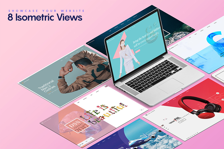 Isometric Website Mockup 2.0 in Mobile & Web Mockups - product preview 8