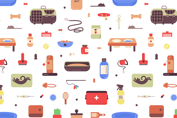 Pet care set and seamless in Illustrations - product preview 3