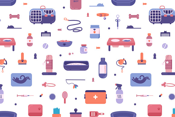 Pet care set and seamless in Illustrations - product preview 4