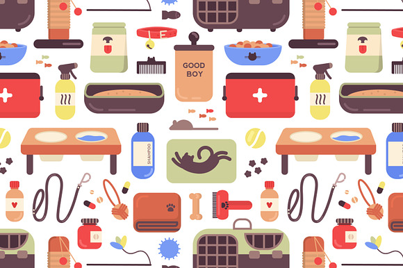 Pet care set and seamless in Illustrations - product preview 7