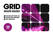 Grid Shape Masks - Bitmap & Vector