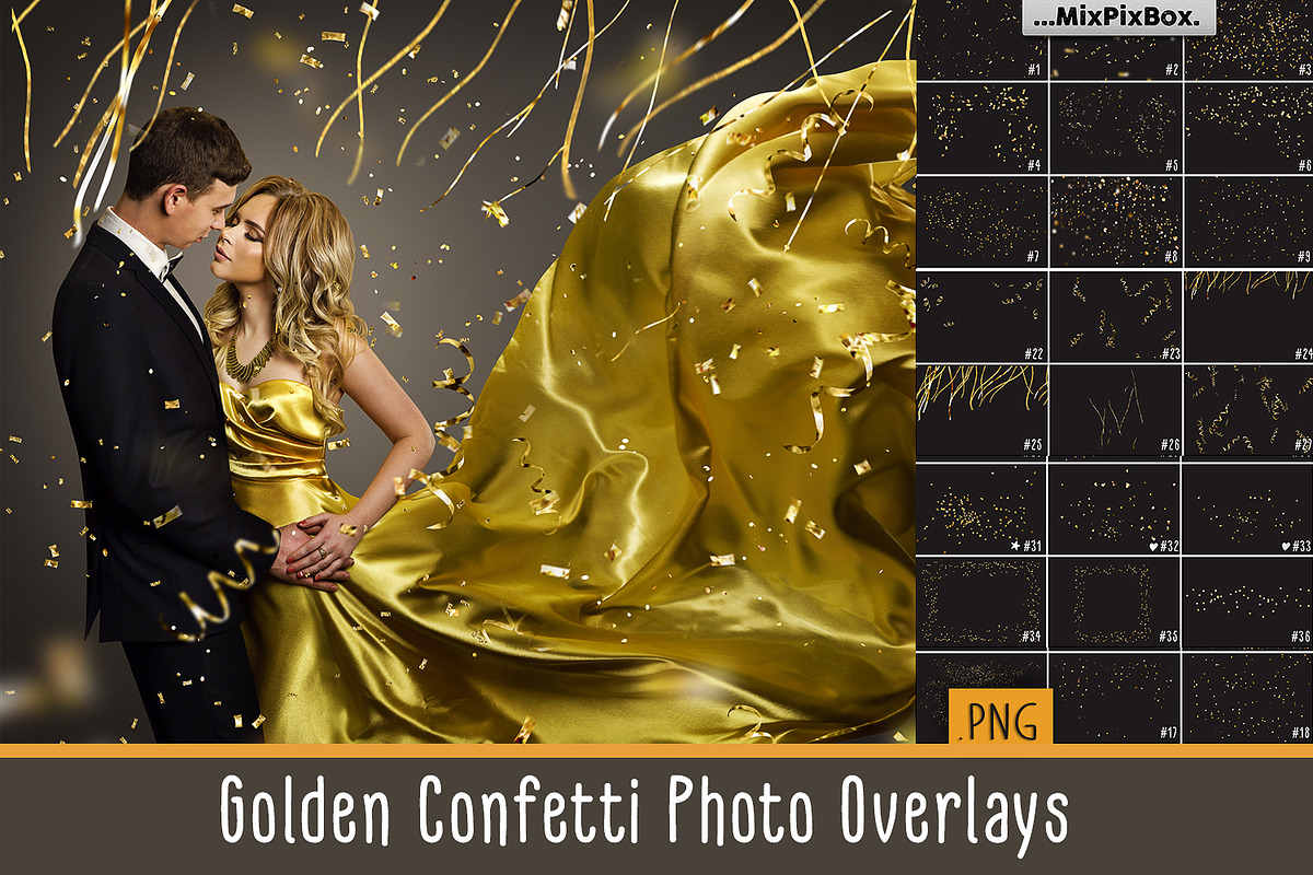 Golden Confetti Photo Overlays in Add-Ons - product preview 8